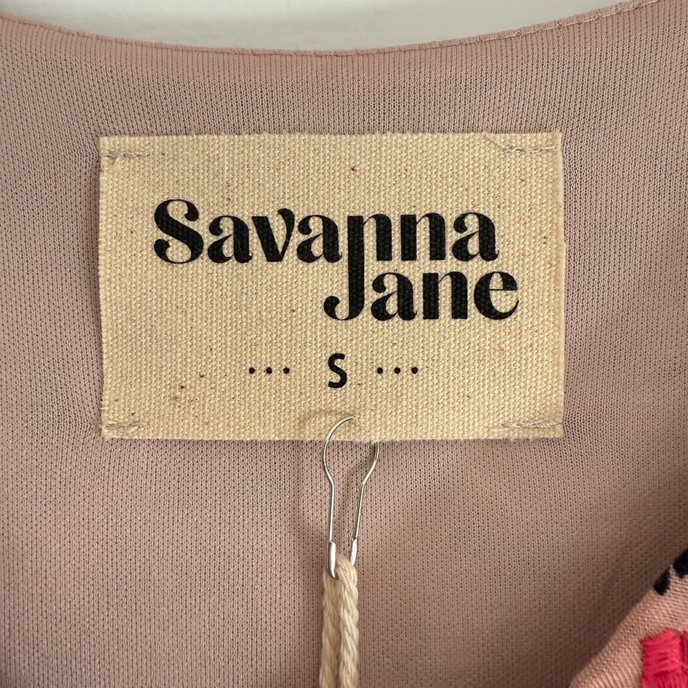 Savanna Jane Pink and Black Leopard Print Patterned  Dress Small Boho NWT - Picture 3 of 9